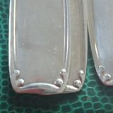 Silver metal cutlery. 12 spoons+12 forks+12 teaspoons+ladle. In box.