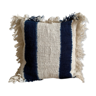 Coussin tye and dye blanc et bleu leona