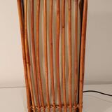 Lampe à poser en osier et lin