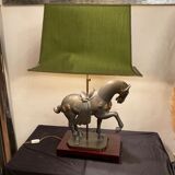 Large vintage horse plight in tin, H103 cm