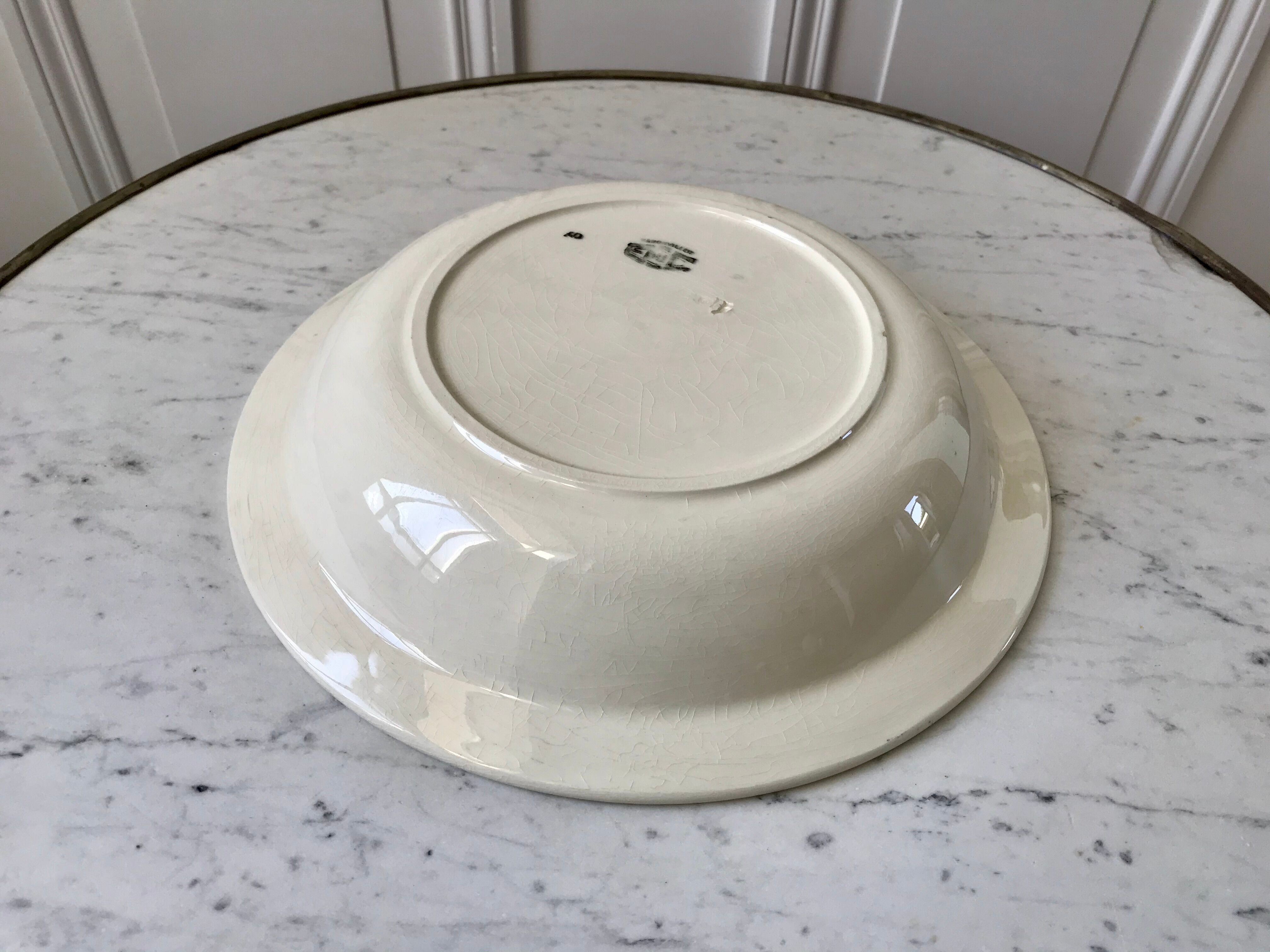 Hollow dish / salad bowl badonviller with geometric patterns 30s