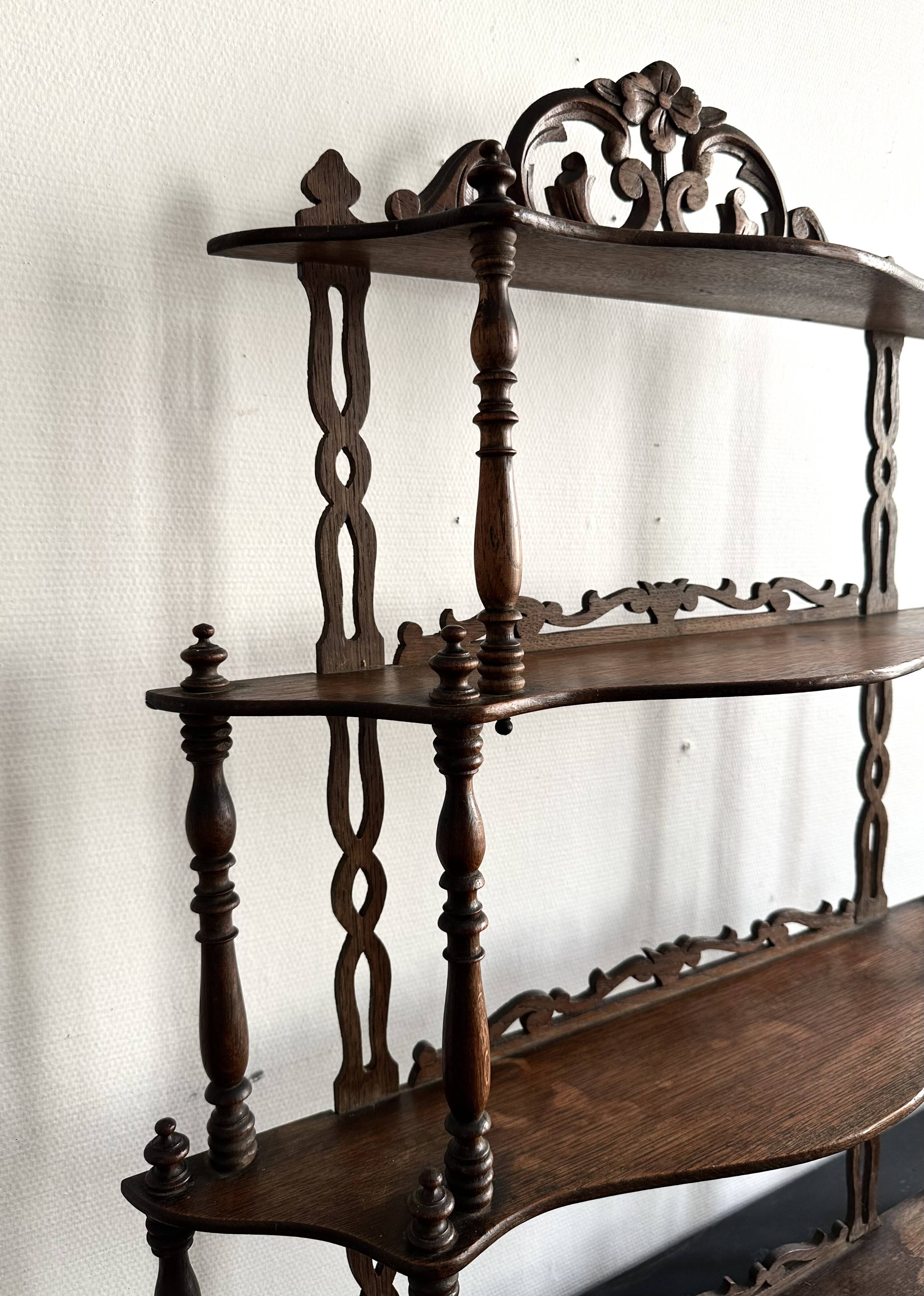 Large Napoleon III turned wood shelf, France 19th century
