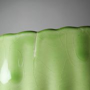 Asparagus service in earthenware, trompe-l'œil decoration, vintage 1970s-1980s.