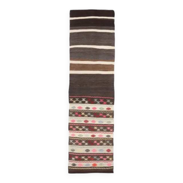 Tapis de couloir Oushak turc en laine et coton fait main, années 1970