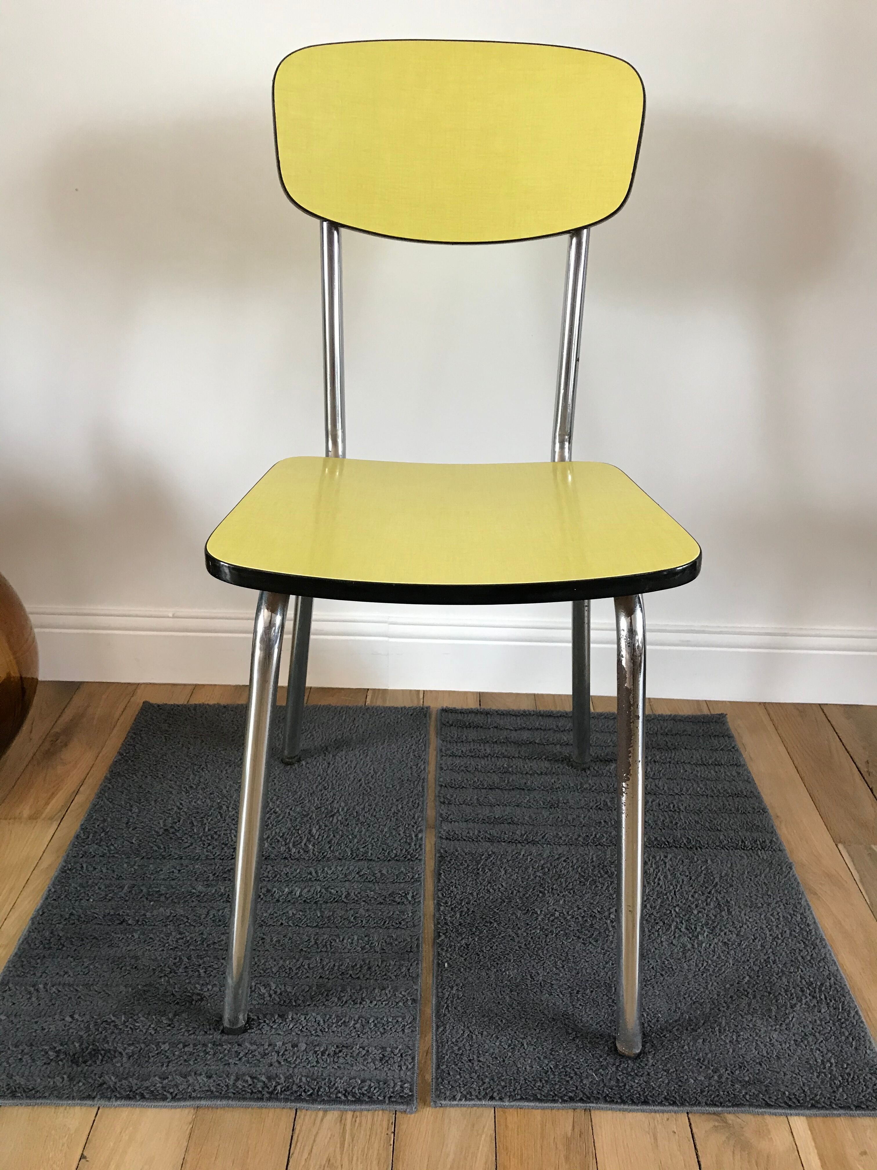 Canary yellow formica chair 70s
