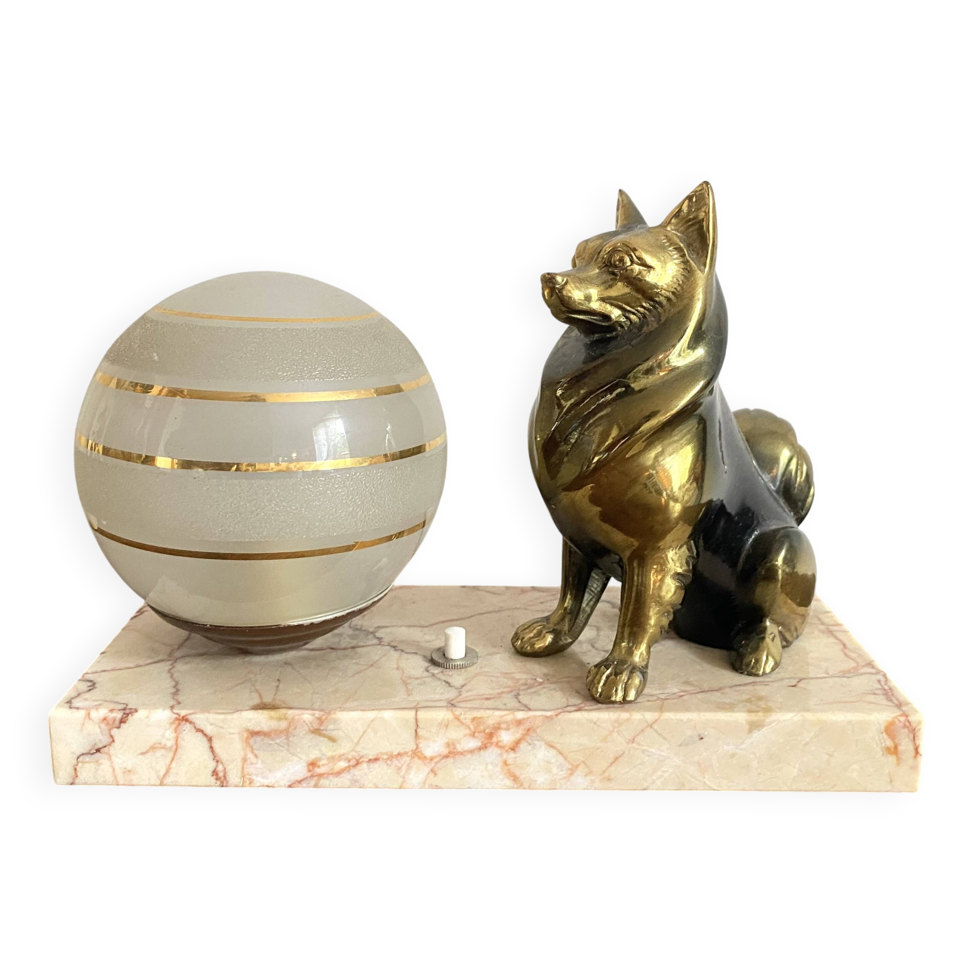 Art Deco Spitz Dog Night Light Lamp