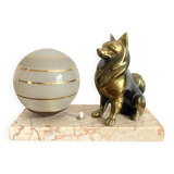 Lampe veilleuse art déco chien Spitz
