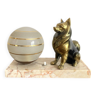 Art Deco Spitz Dog Night Light Lamp