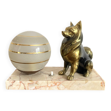 Art Deco Spitz Dog Night Light Lamp
