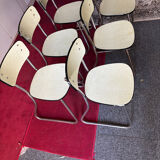 6 vintage design Formica and stainless steel chairs