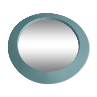 Large round mirror vintage blue 60s 70s