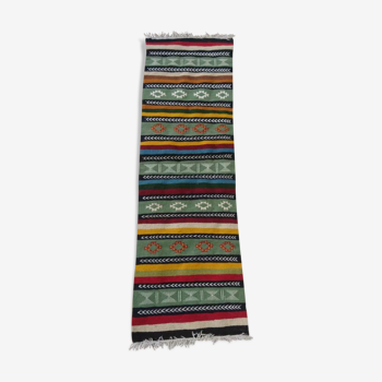 Couloir kilim multicolore en laine 200x68cm