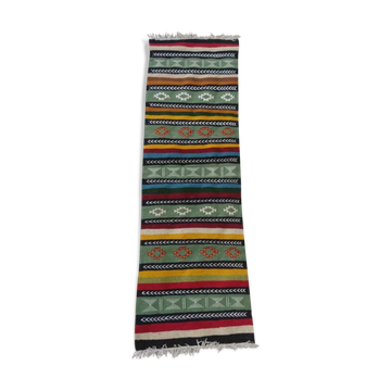 Couloir kilim multicolore en laine 200x68cm