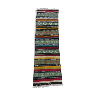 Couloir kilim multicolore en laine 200x68cm