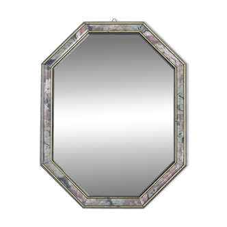 Old octagonal beveled mirror.