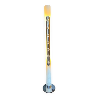Vintage design floor lamp in chrome and white metal 70'