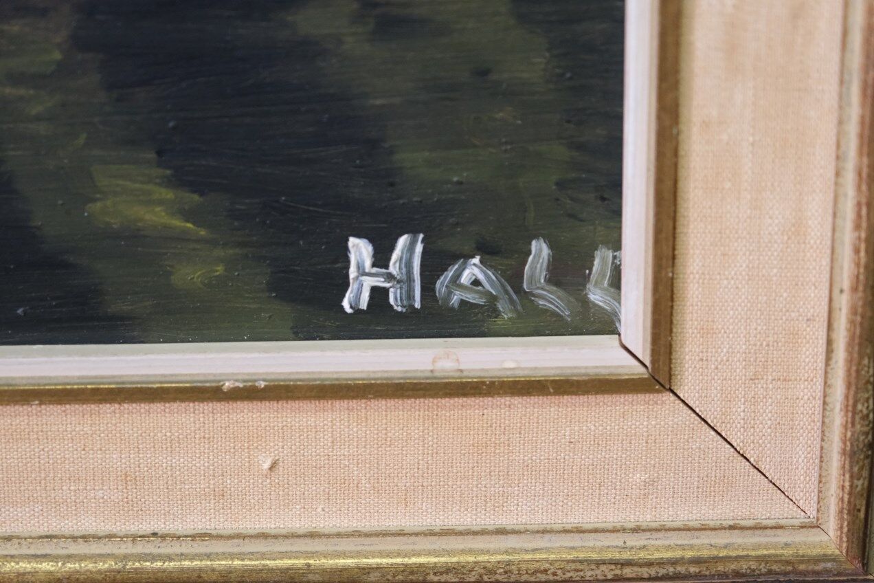 Lennart Hall, Swedish abstract painting, 1960s, Oil on panel, Framed