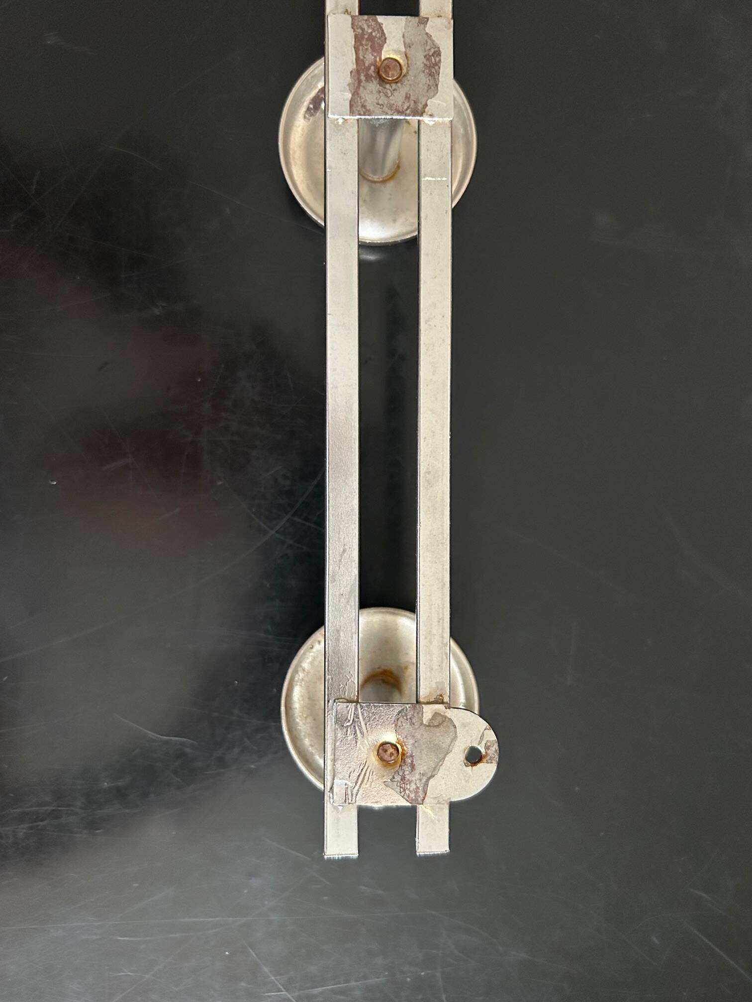 old chrome metal coat rack