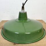 Industrial Green Enamel Factory Pendant Lamp, 1960s