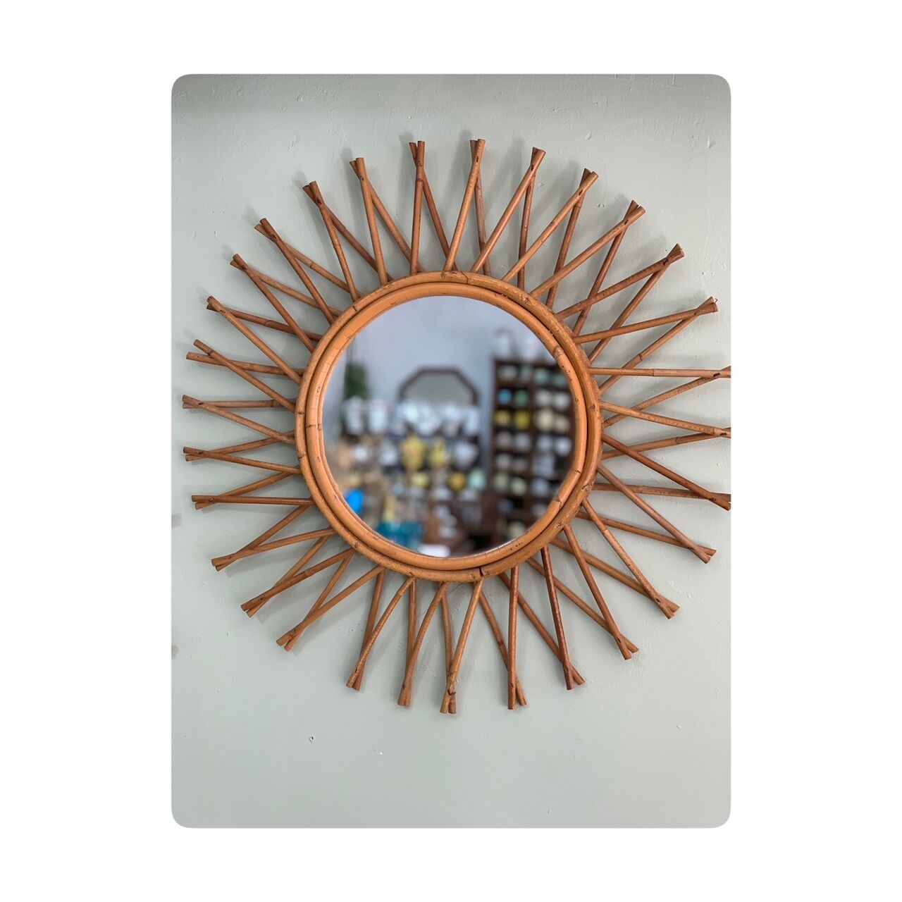 Old rattan mirror