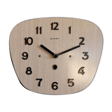 Vintage clock formica silent wall clock "Beroz beige wood"