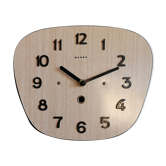 Horloge vintage formica pendule murale silencieuse "Beroz bois beige"