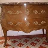 Chest of drawers 2 drawers Louis XV curved rosewood