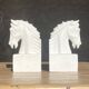 Pair of horse head bookends natural stone