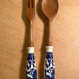 Vintage salad servers with cutlery set