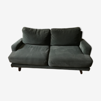 Manwell 2-seater sofa (AM PM) in sage green velvet, Emmanuel Gallina design