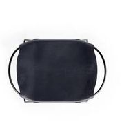 Contemporary kitchen stool Organic Black steel and navy blue leather