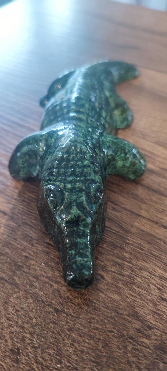 Accolay crocodile in glazed ceramic