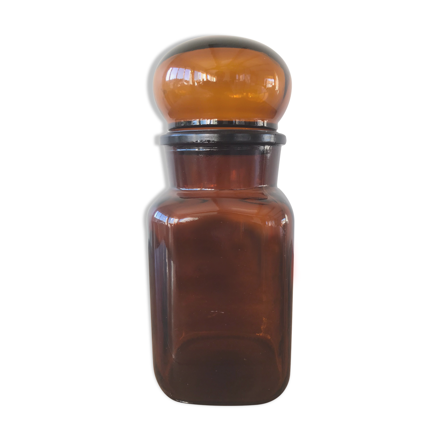 Amber glass jar