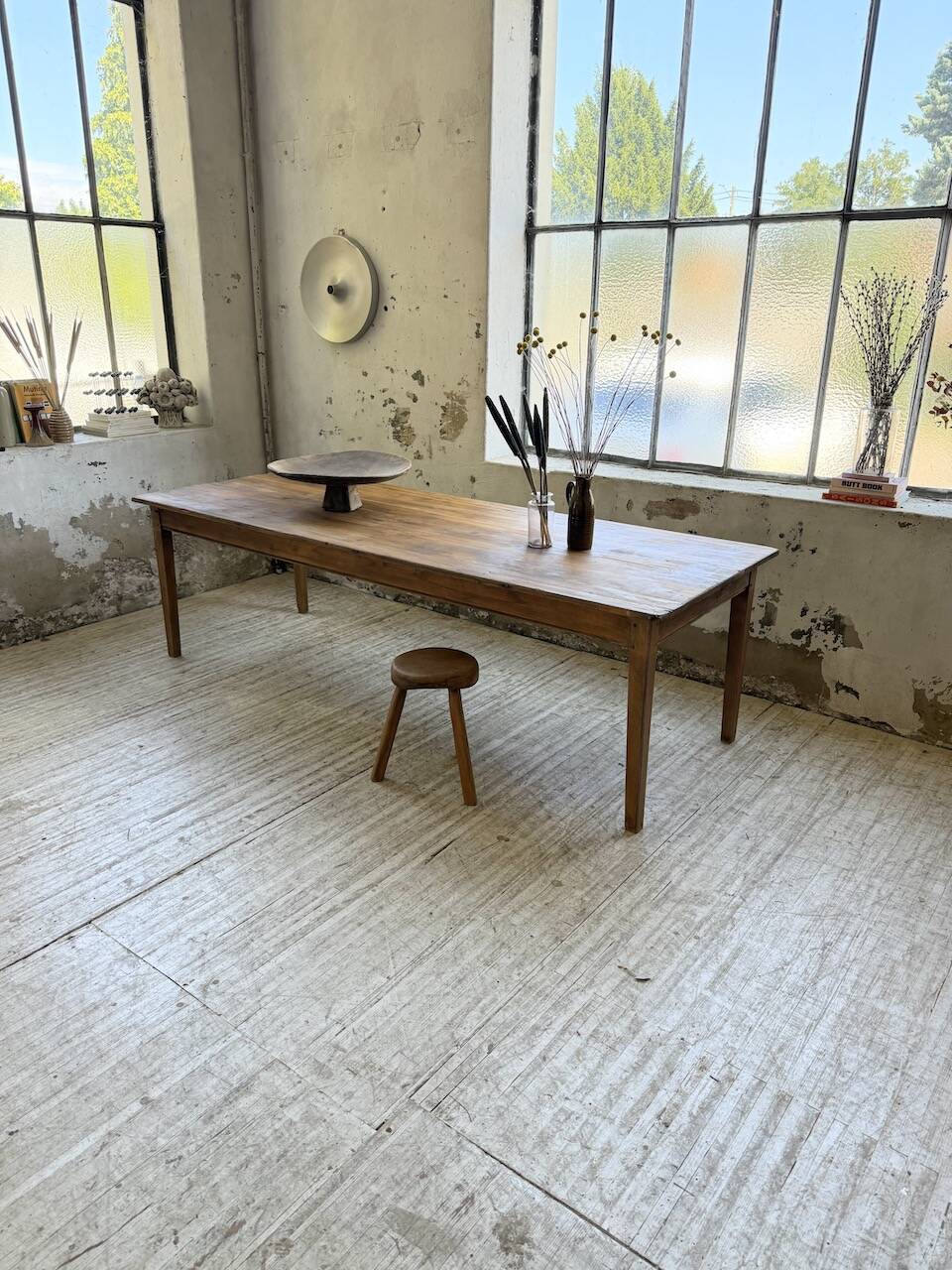 50s pine and oak farmhouse table 2.5m