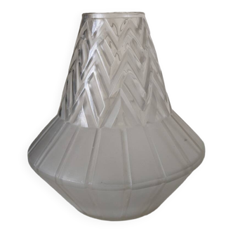 Vase en verre moulé pressé Etling