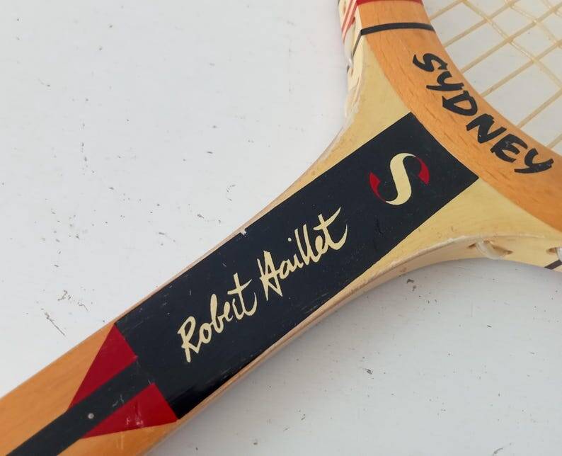 Vintage wooden tennis racket Sidney Robert Haillet