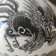 Vase Sia Home Fashion. Celestial Sphere design. Decor with birds/Chimeras.