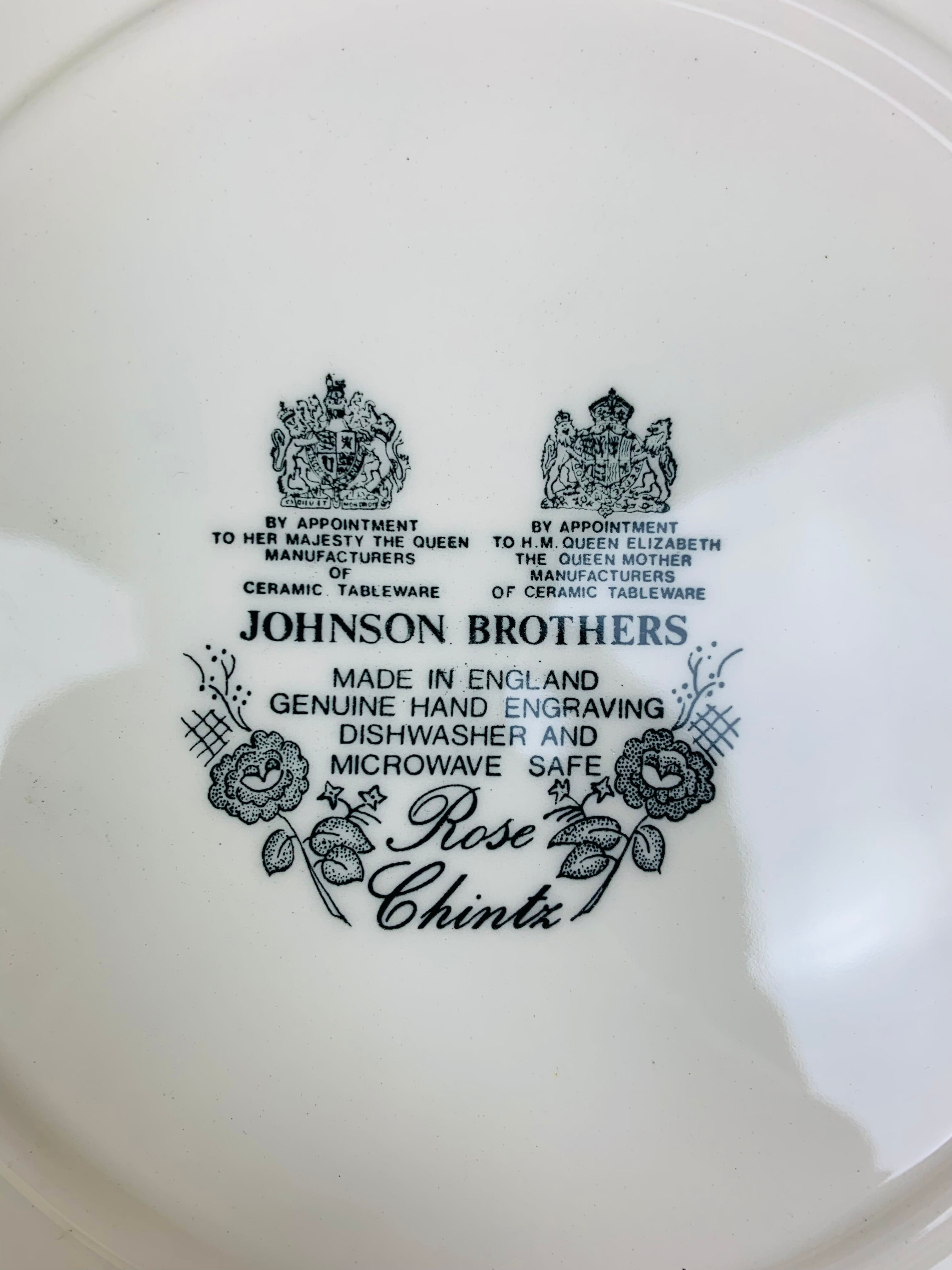 14 assiettes rose chintz johnson brothers faïence anglaise
