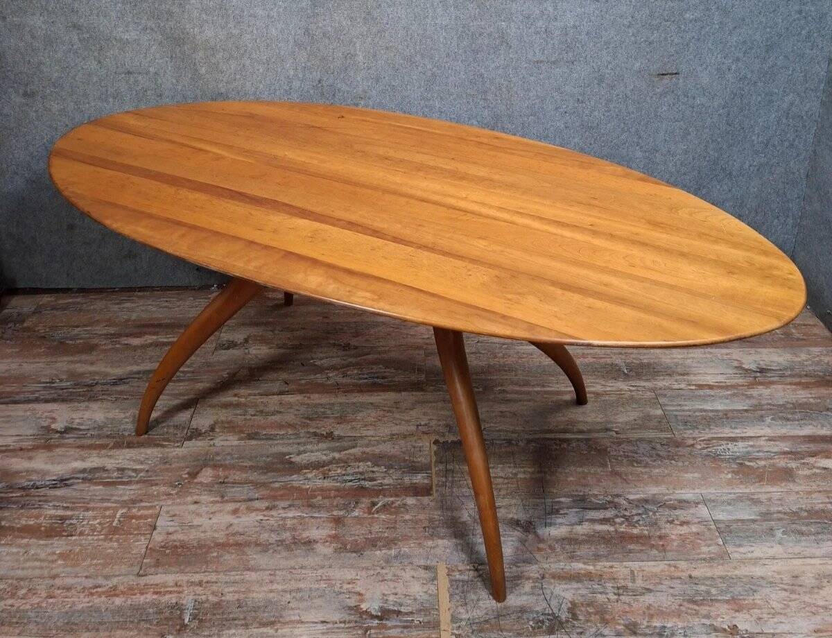 Oval dining table with organic design by Maurizio Marconato & Terr.