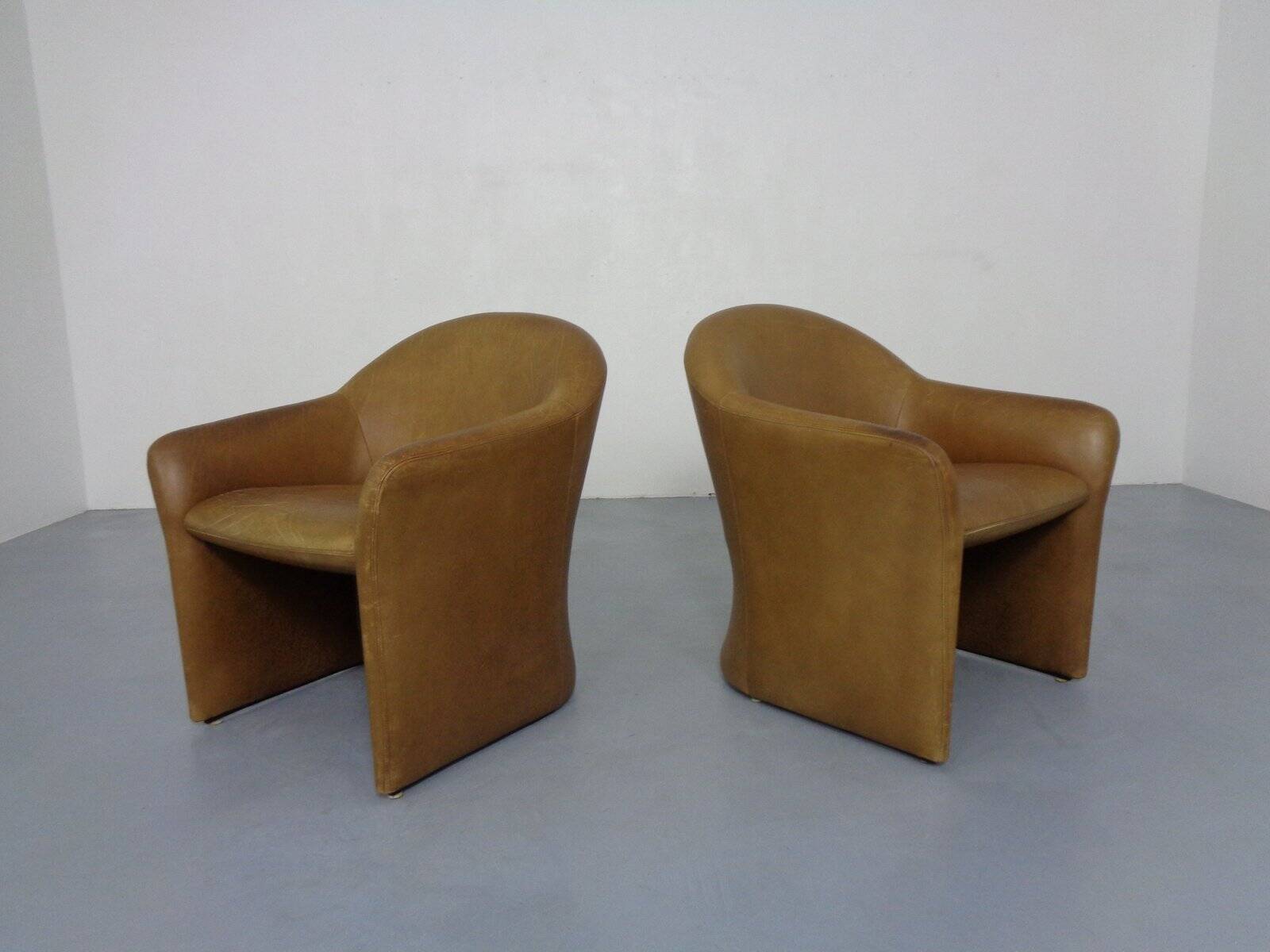 Set of Mid-Century German Leather Cocktail Chairs by Walter Knoll, 1960s