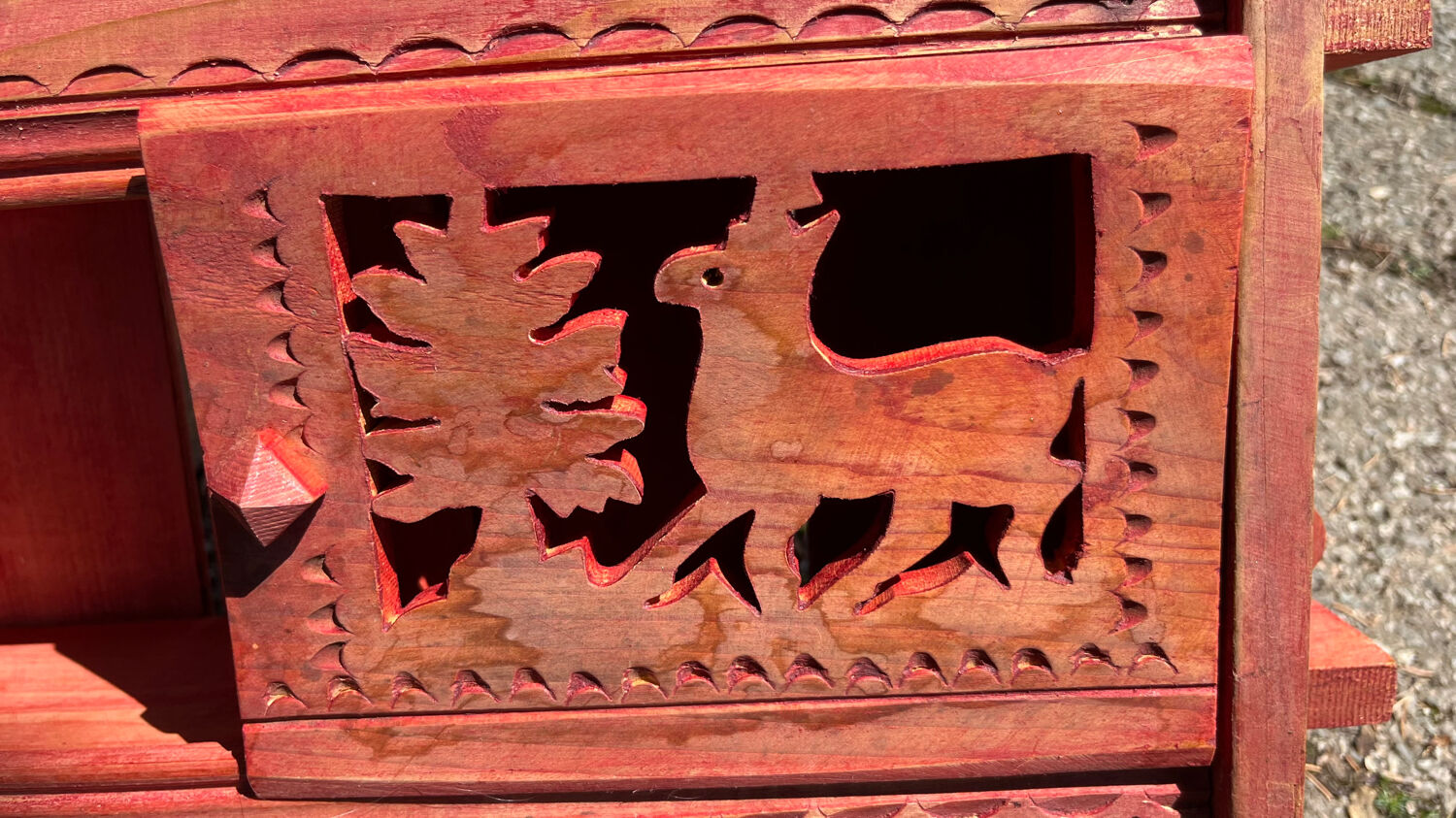 Vintage painted wood shelf