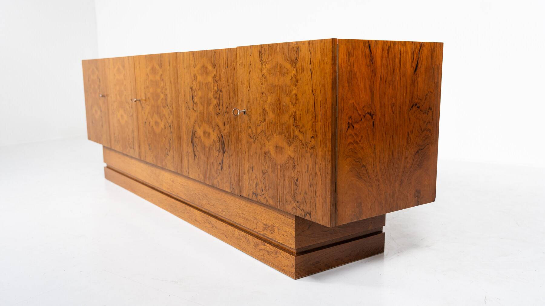 Mid-Century Modern Sideboard, Wood and Travertine, 1970s