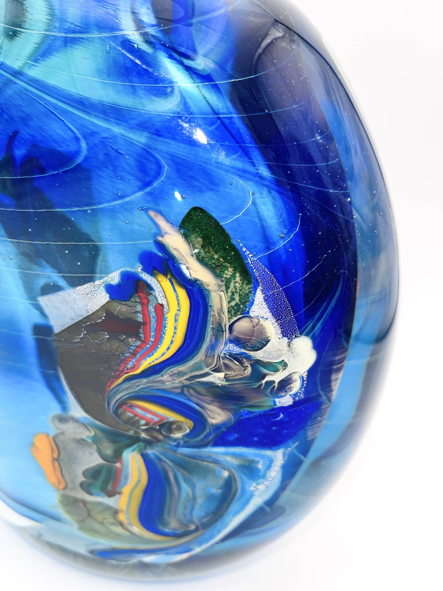 Vase Robert Pierini 2002 Studio Glass 6.3kg Inclusion Polychrome Signed