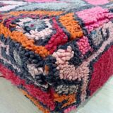 Handmade Berber pouf in wool 60 X 60 X 20 CM