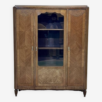 Art Deco bookcase in walnut burl - work from the 1930s