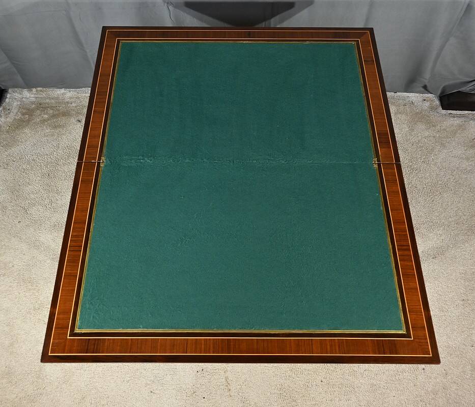 Marquetry system table, louis xvi style – 2nd half of the 19th century