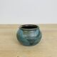 Blue stoneware round vase
