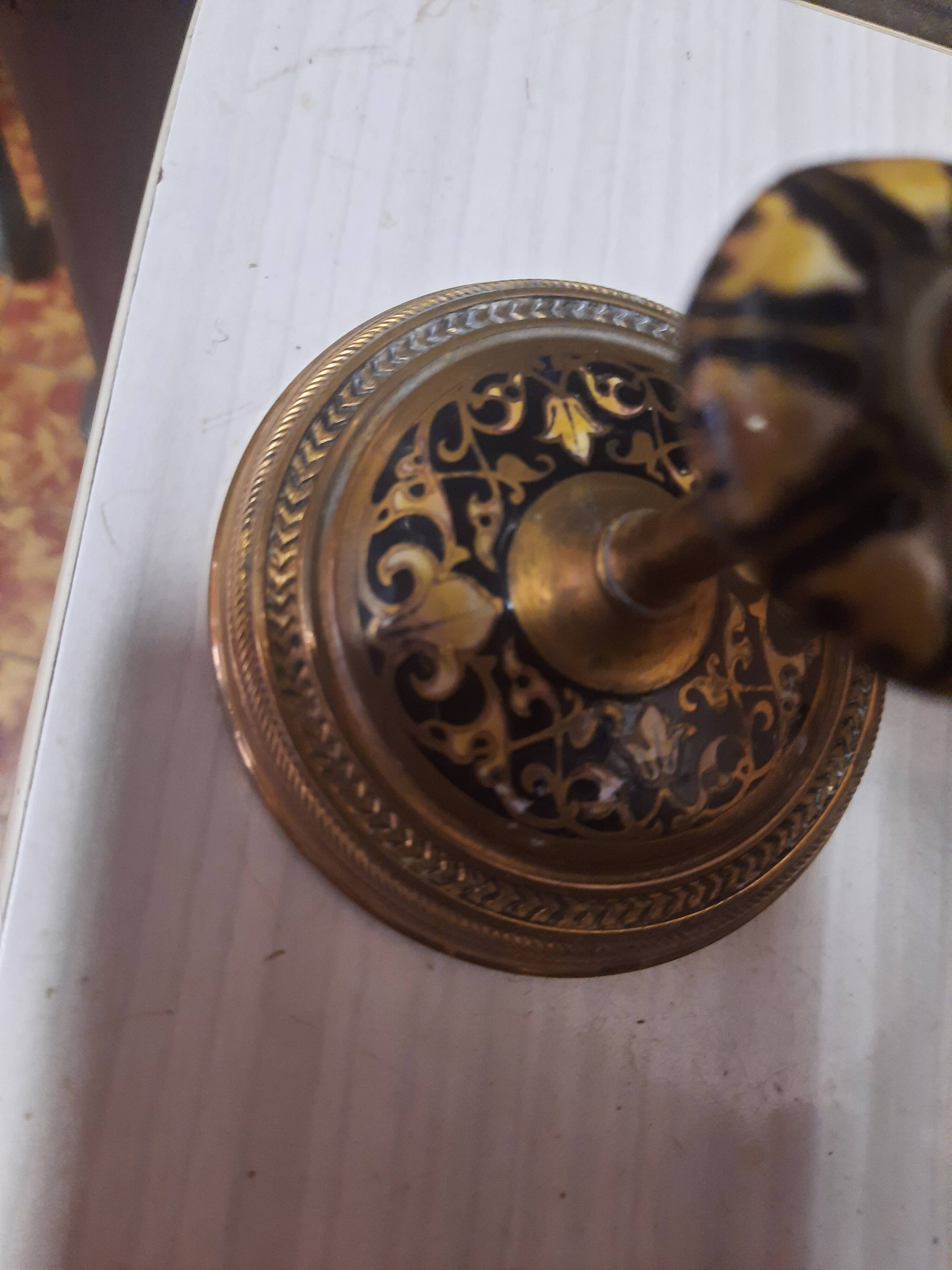 Pair of gilded bronze candlesticks Napoleon III