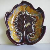 Vallauris dish, hand-made ceramic, leaf shape