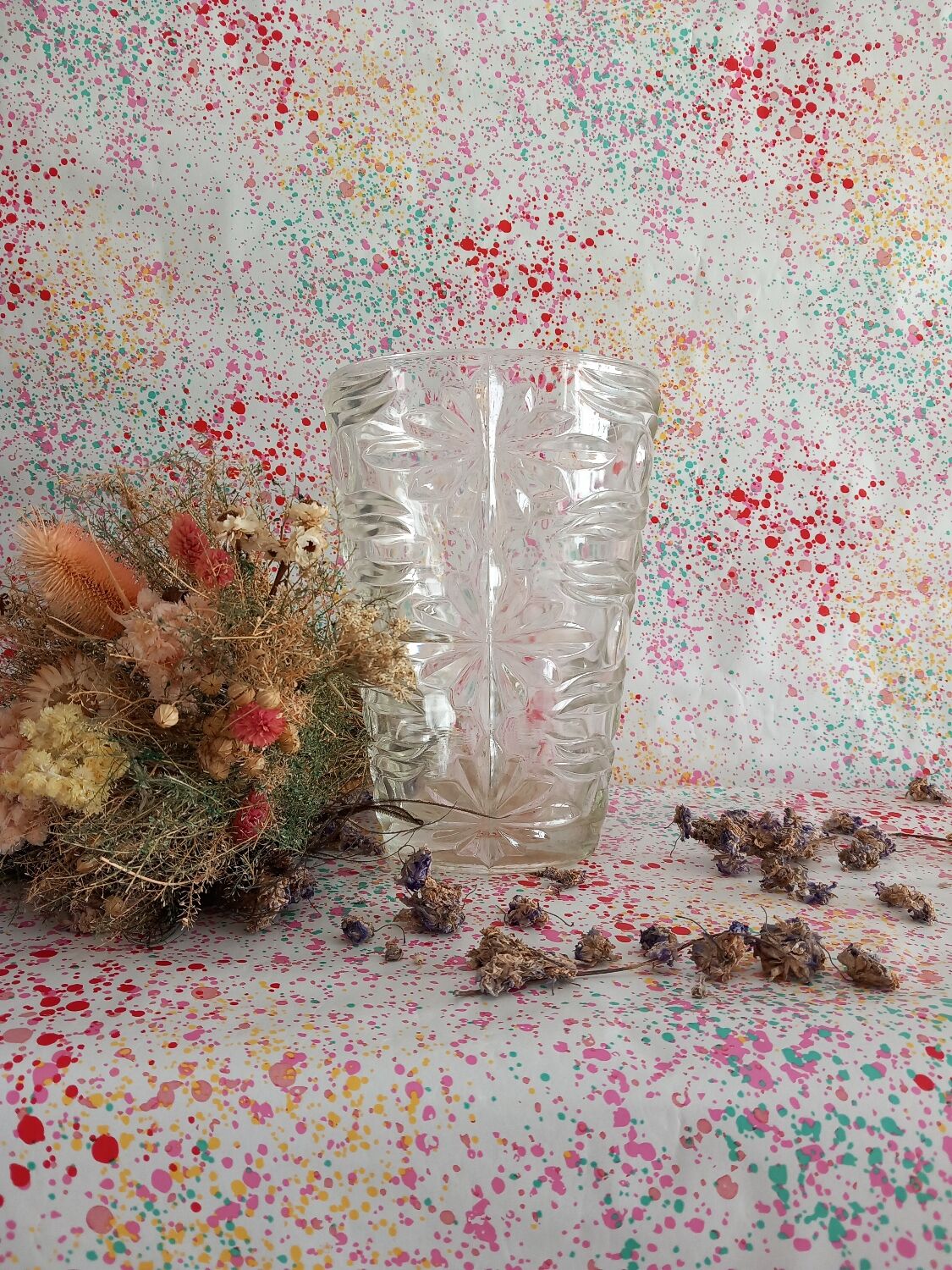 Thick glass vase